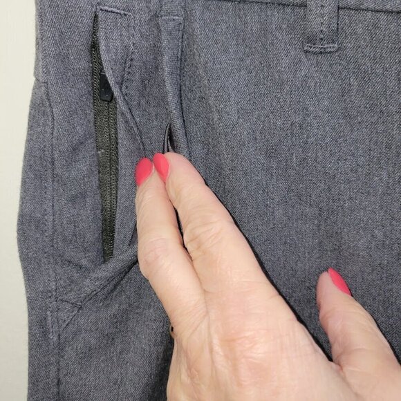 Eddie Bauer Travel Trousers Gray Four Pocket Mid Weight Straight Leg Pants SZ 14 - Picture 5 of 10